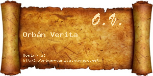 Orbán Verita névjegykártya